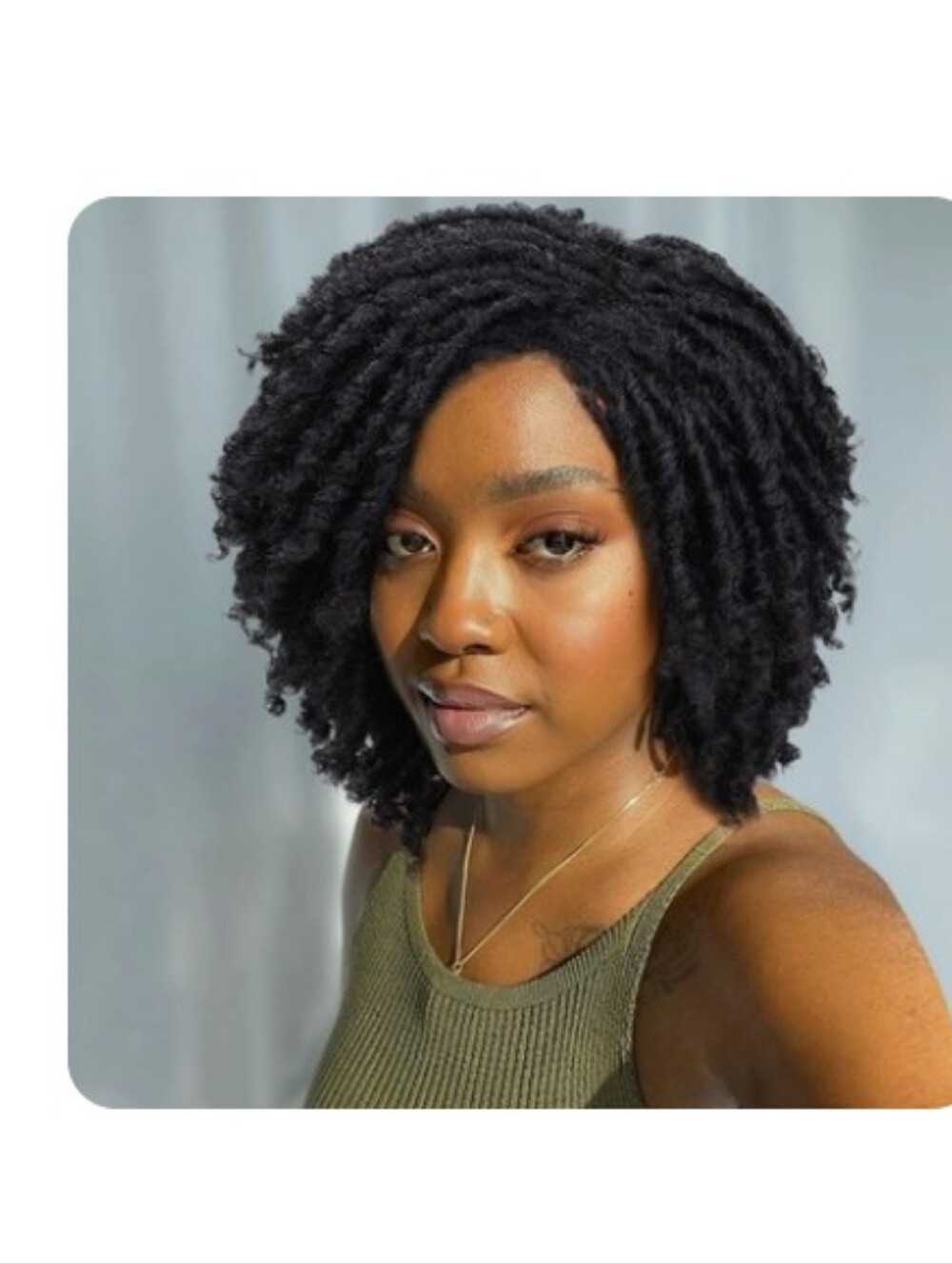 NWT Fashion Wigs Black Natural Short Twist Wig -